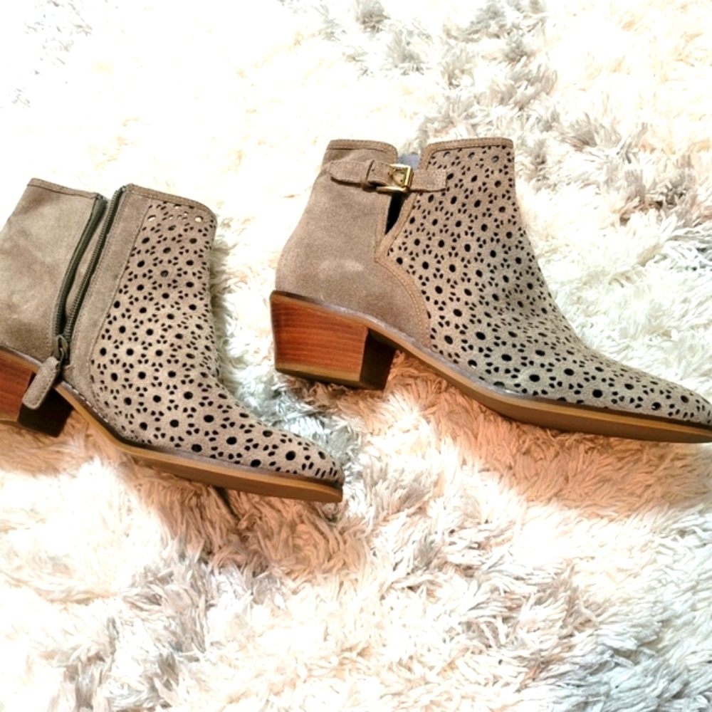 Cole Haan Willette  Suede Perforated Booties Size 9.5 B